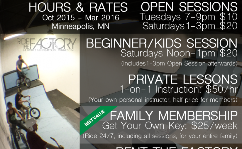 Saturday sessions are back. New Hours & Rates – Winter 2015