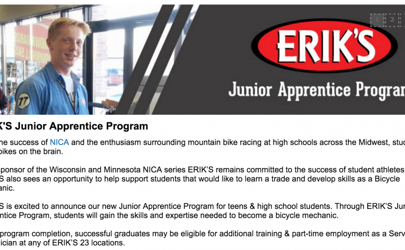 Looking for a Job in the Bike Industry? Erik’s Bike Shop Junior Apprentice Program